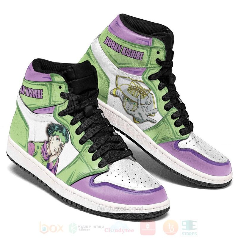 BEST JoJo's Bizarre Adventure Rohan Kishibe Custom Anime Air Jordan 1 Retro High 3 JoJos Bizarre Adventure Rohan Kishibe Custom Anime Air Jordan High Top Shoes 1 2