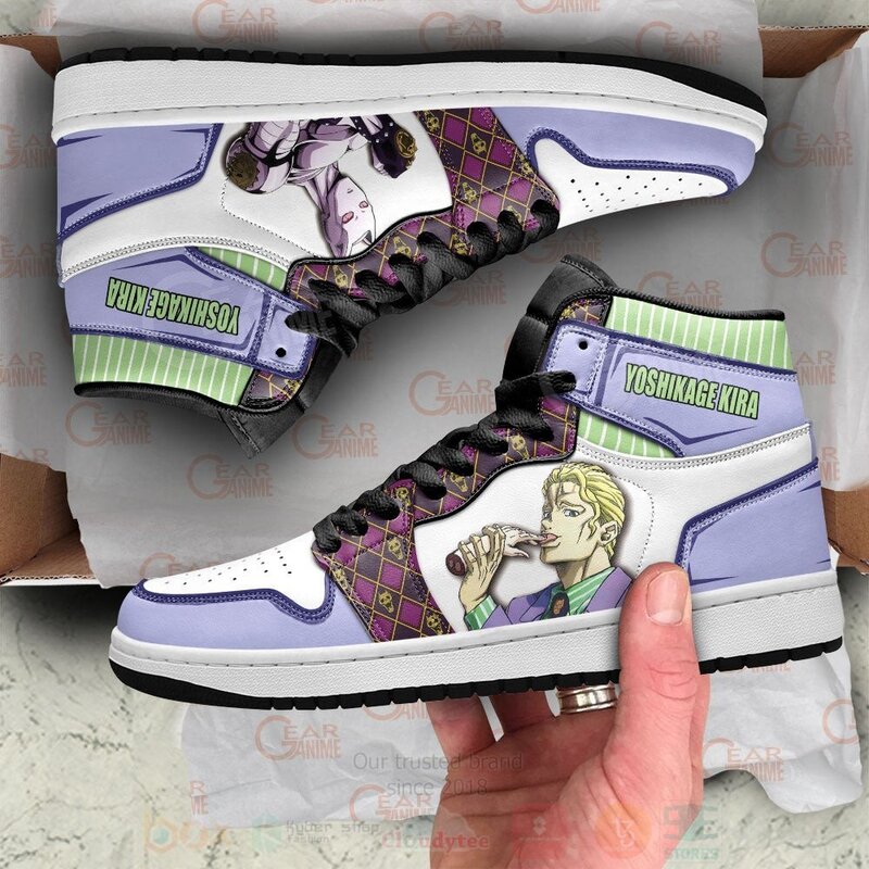 JoJos Bizarre Adventure Yoshikage Kira Custom Anime Air Jordan High Top Shoes 1