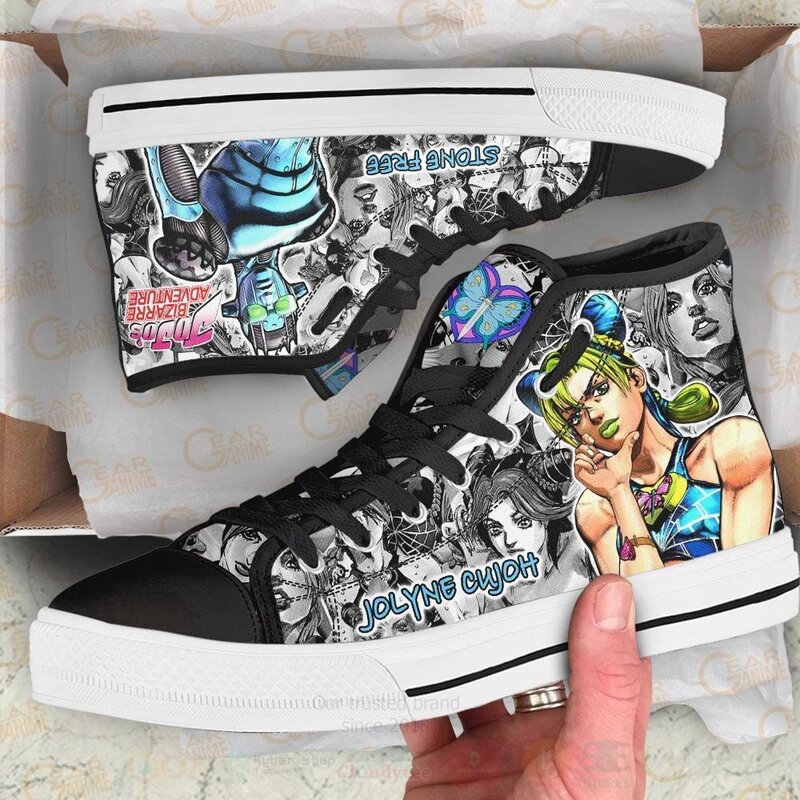 Jolyne Cujoh Custom Manga Anime Jojos Birraze Adventure High Top Shoes 1