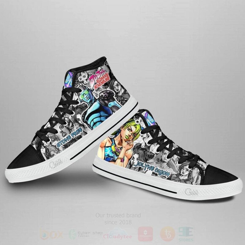 Jolyne Cujoh Custom Manga Anime Jojos Birraze Adventure High Top Shoes 1 2