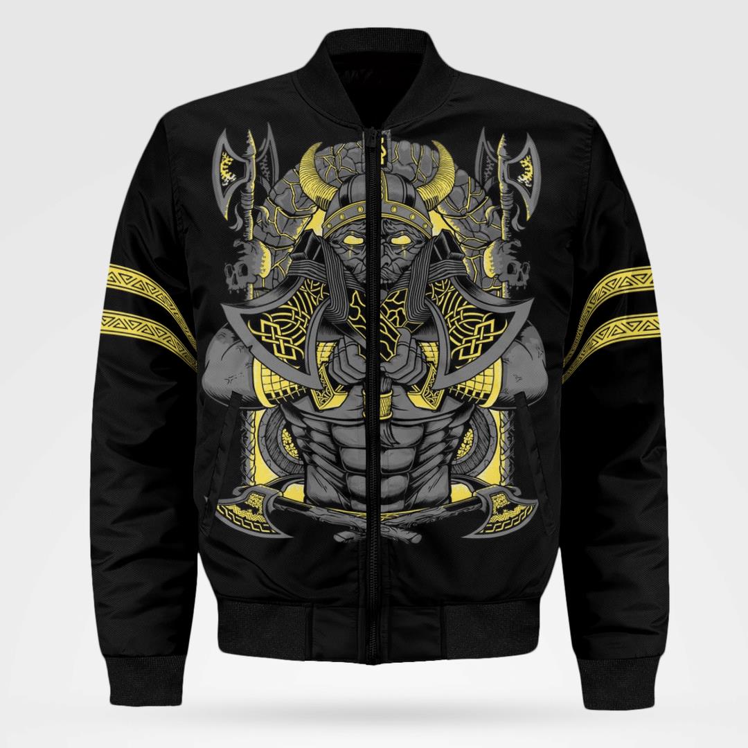 BEST Jörmungandr Son of Loki and Angrboda yellow PU Leather 3D Bomber Jacket 2 Jormungandr Son of Loki and Angrboda yellow Bomber Jacket 1