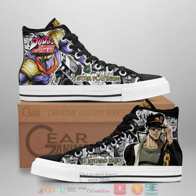Jotaro Kujo Jojos Birraze Adventure High Top Canvas Shoes