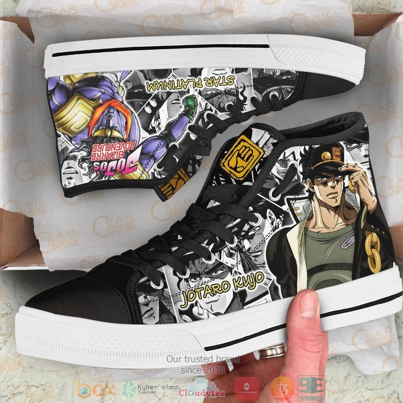 Jotaro Kujo Jojos Birraze Adventure High Top Canvas Shoes 1