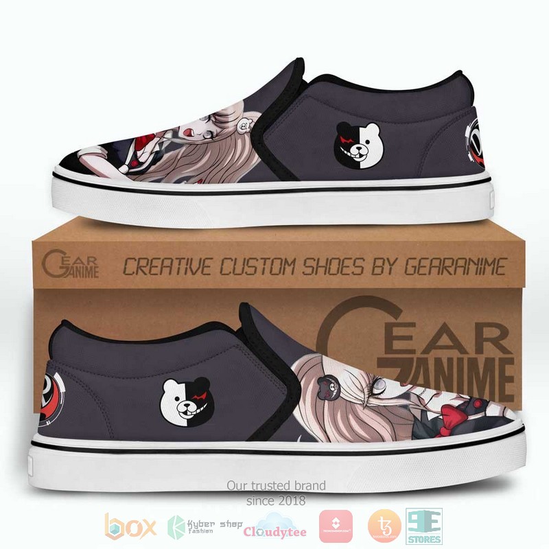 Junko Enoshima Anime Danganronpa Slip-On Sneaker Shoes 4 Junko Enoshima Anime Danganronpa Slip On Shoes 1 2 3