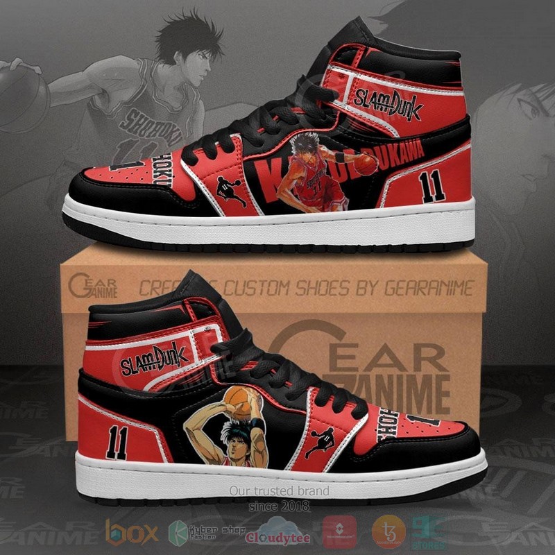 Kaede Rukawa Anime Slam Dunk Air Jordan high top Sneaker Shoes 1 Kaede Rukawa Anime Slam Dunk Air Jordan high top shoes