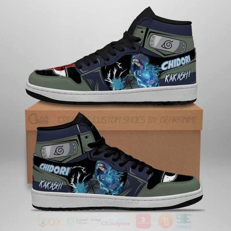 Kakashi Custom Chidori Skill Anime Air Jordan High Top Shoes 1