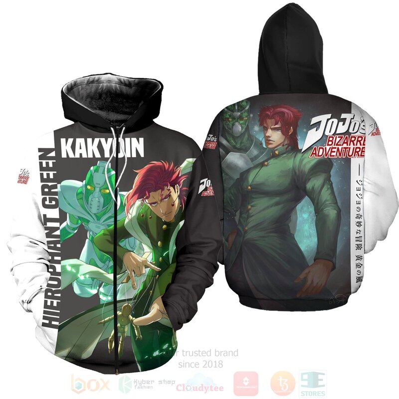 BEST Kakyoin Hierophant Green JoJo Anime 3D Hoodie, T-Shirt 16 Kakyoin Hierophant Green JoJo Anime 3D Hoodie Shirt