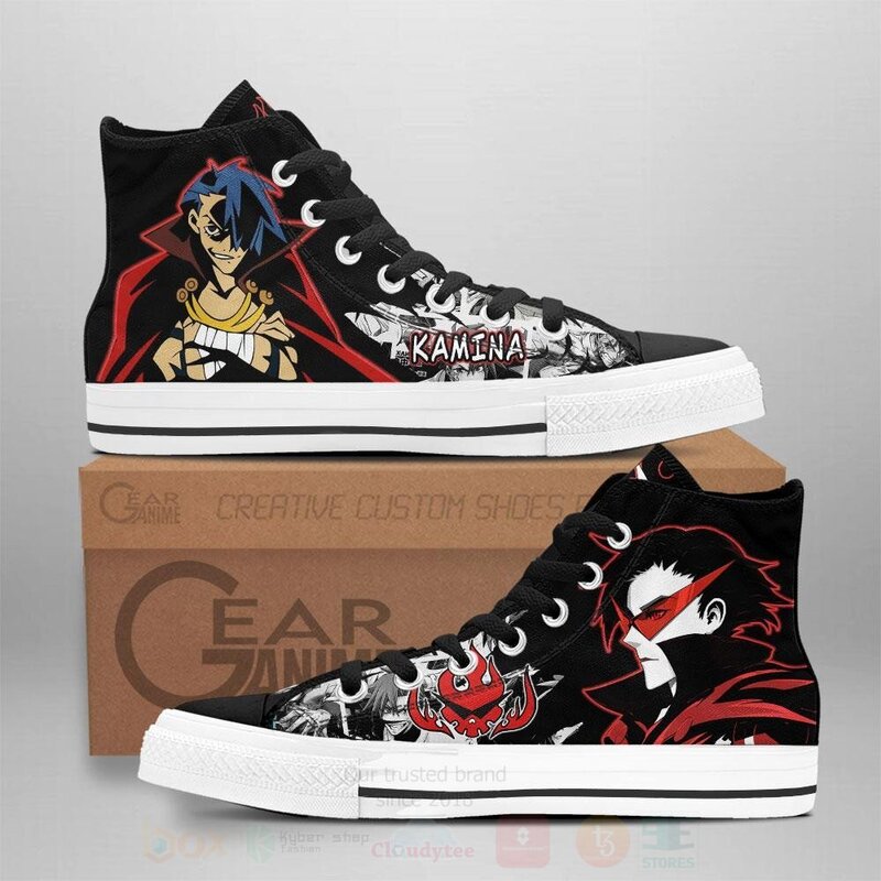 Kamina Custom Manga Anime Tengen Toppa Gurren Lagann High Top Shoes