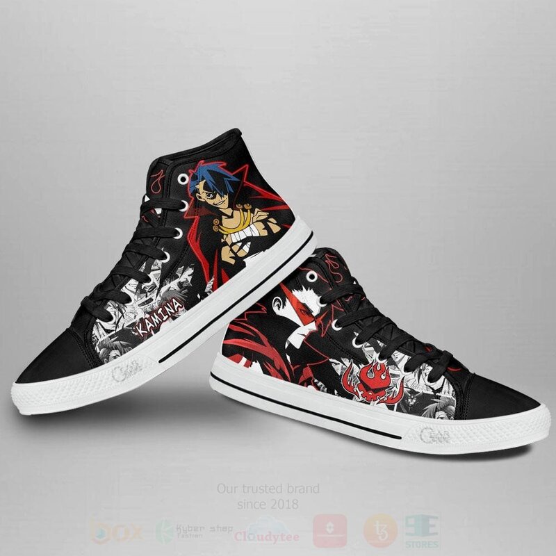 Kamina Custom Manga Anime Tengen Toppa Gurren Lagann High Top Shoes 1 2