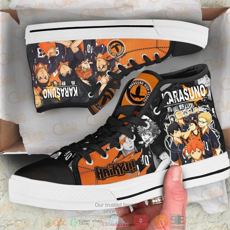 Karasuno Haikyuu High Top Canvas Shoes 1