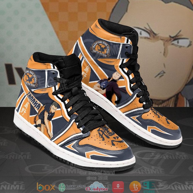 Karasuno Ryunosuke Tanaka Haikyuu Anime Air Jordan High top shoes 1