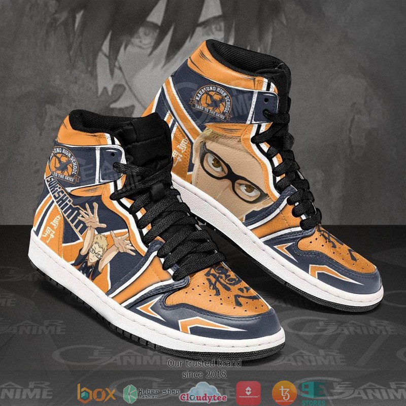 Karasuno Tsukishima Kei Haikyuu Anime Air Jordan High Top Shoes 1