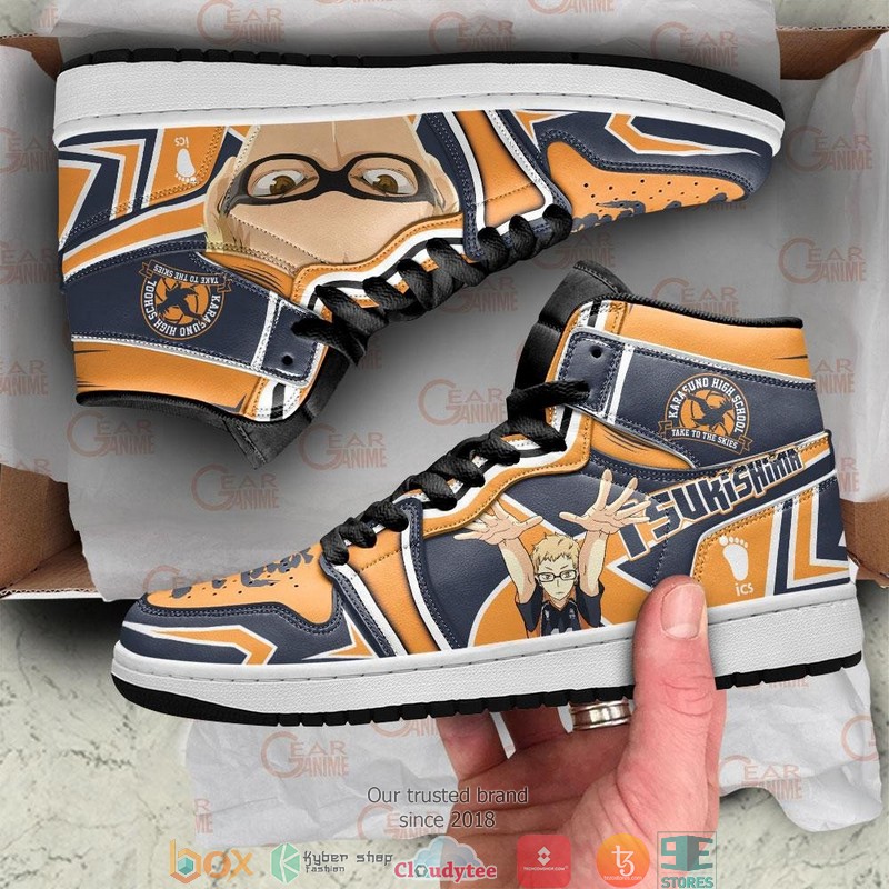 Karasuno Tsukishima Kei Haikyuu Anime Air Jordan High Top Shoes 1 2 3