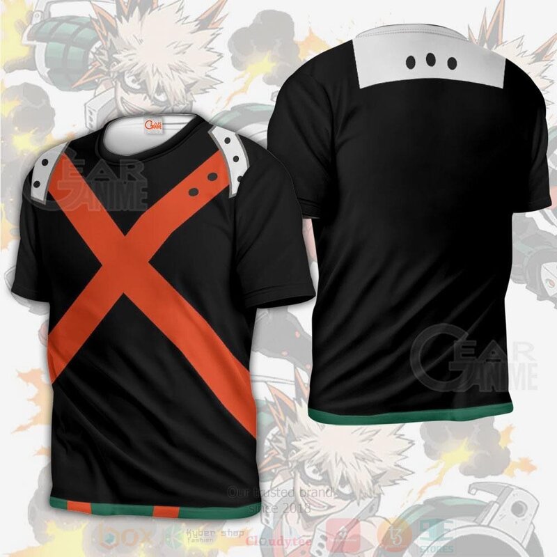 BEST Katsuki Bakugo Costume My Hero Academia Anime 3D Hoodie, T-Shirt 2 Katsuki Bakugo Costume My Hero Academia Anime 3D Hoodie Shirt 1