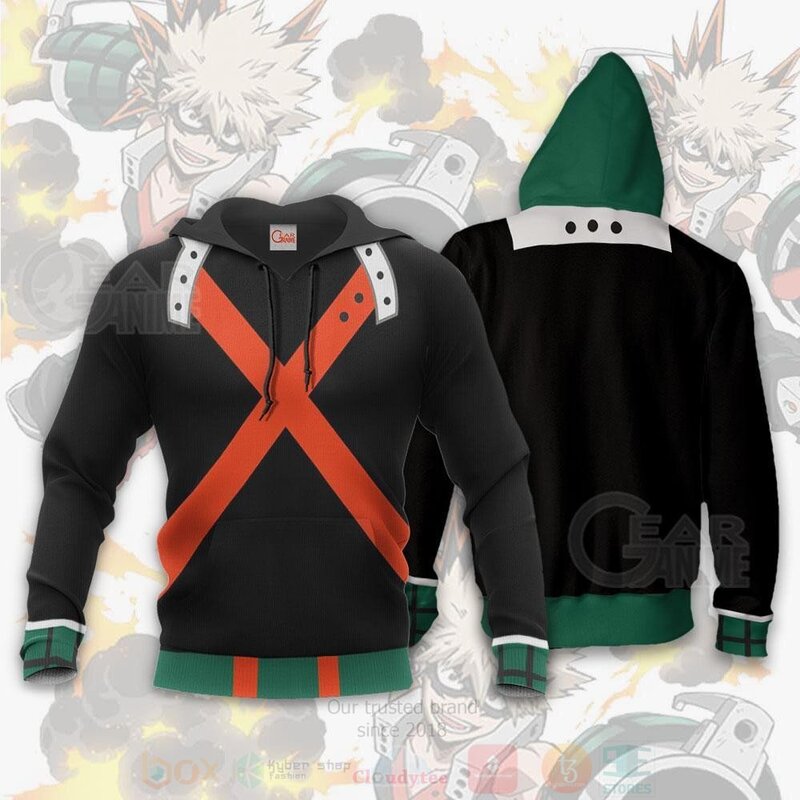 BEST Katsuki Bakugo Costume My Hero Academia Anime 3D Hoodie, T-Shirt 3 Katsuki Bakugo Costume My Hero Academia Anime 3D Hoodie Shirt 1 2
