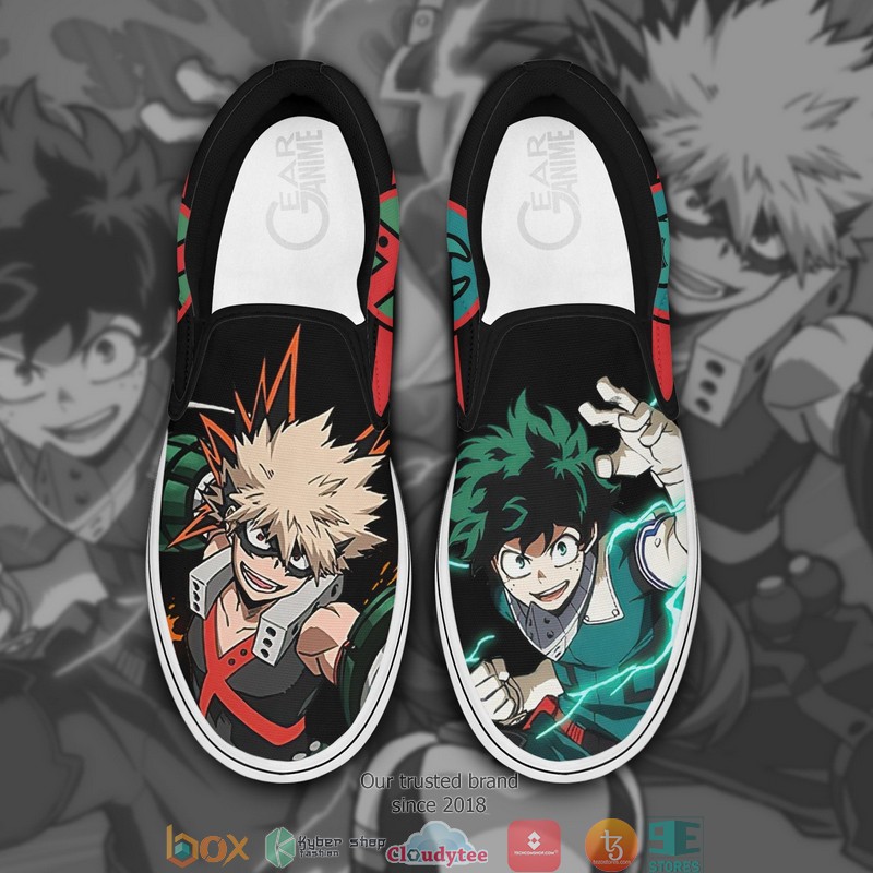 Katsuki Bakugo Izuku Midoriya MHA Anime Slip On Sneakers Shoes
