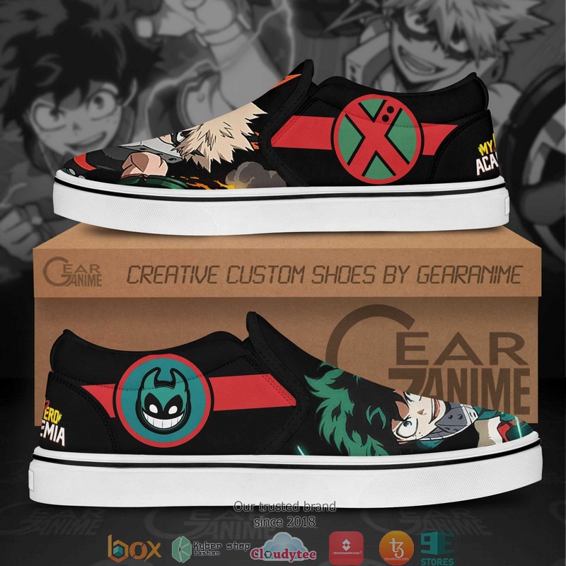 Katsuki Bakugo Izuku Midoriya MHA Anime Slip On Sneakers Shoes 1