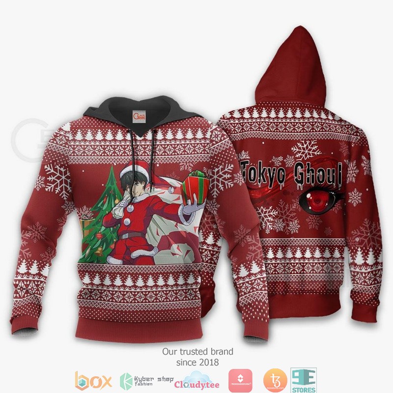 Ken Kaneki Santa Tokyo Ghoul Anime Xmas 3d shirt, hoodie 3 Ken Kaneki Santa Tokyo Ghoul Anime Xmas 3d shirt hoodie 1 2