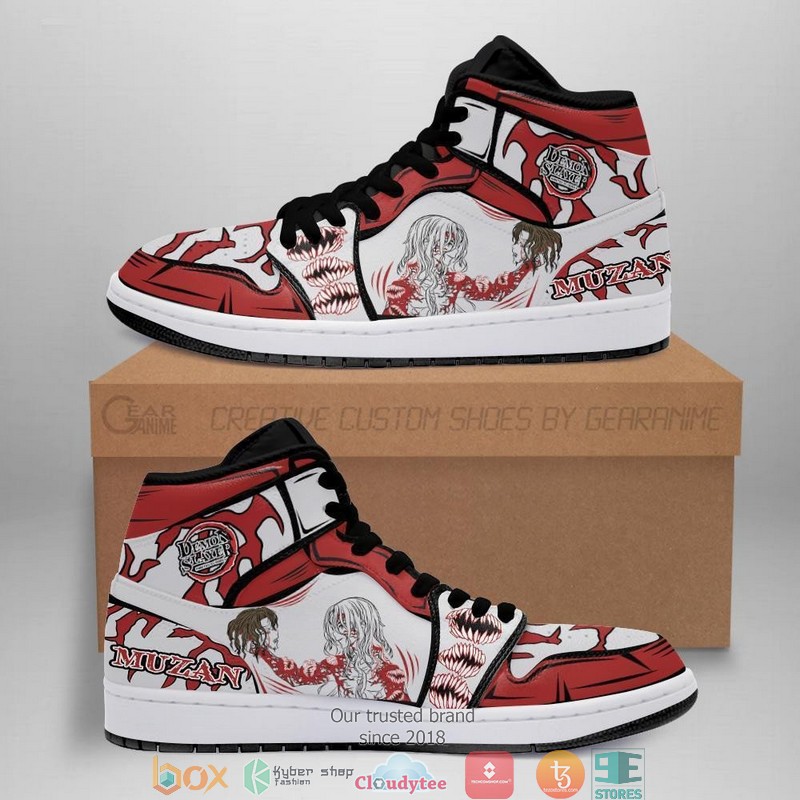 Kibutsuji Muzan Anime Demon Slayer Air Jordan High Top Shoes 1