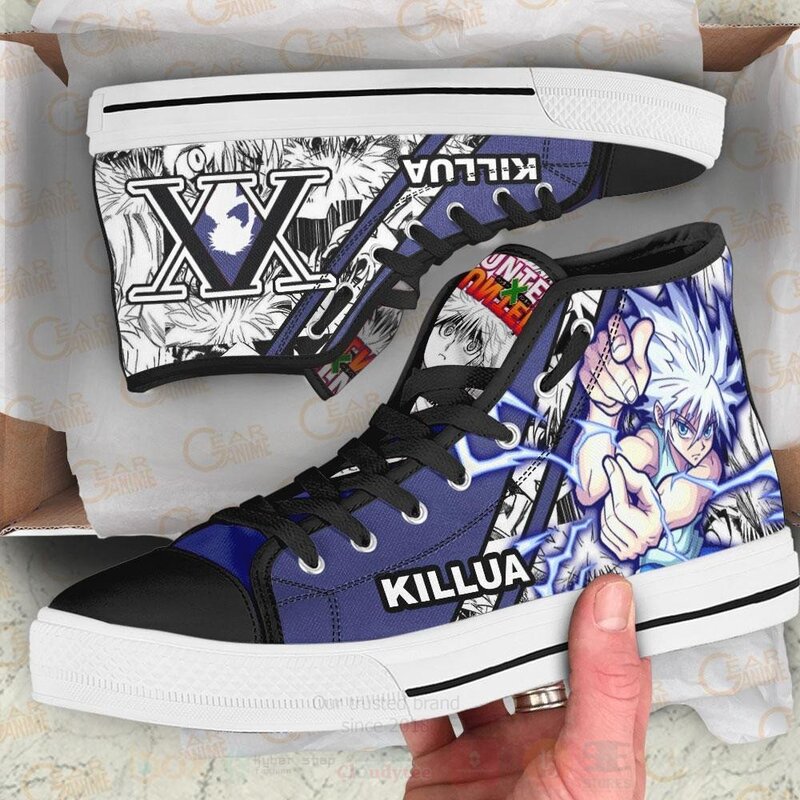 Killua Lightning Custom Manga Anime Hunter X Hunter High Top Shoes 1