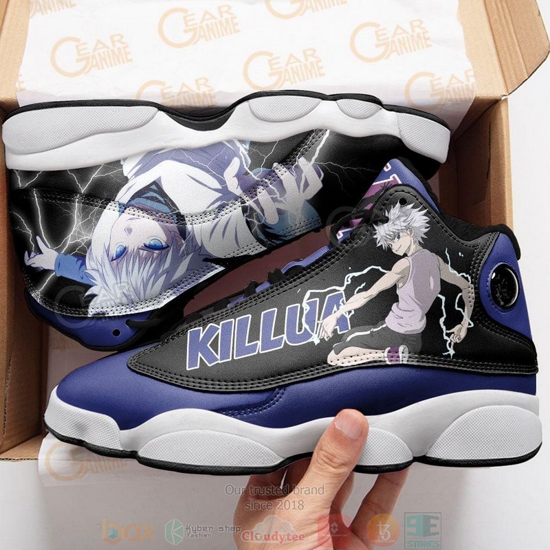 Killua Zoldyck Anime Hunter X Hunter Air Jordan 13 Sneaker Shoes 3 Killua Zoldyck Anime Hunter X Hunter Air Jordan 13 Shoes 1 2