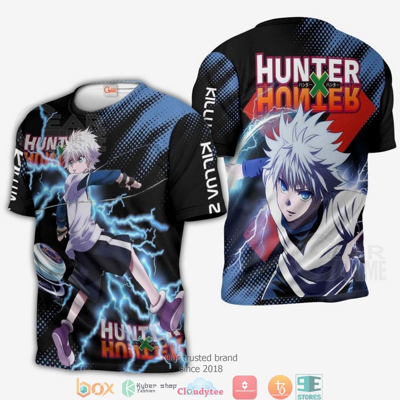 Killua Zoldyck Hunter X Hunter Anime 3d shirt, hoodie 3 Killua Zoldyck Hunter X Hunter Anime 3d shirt hoodie 1 2