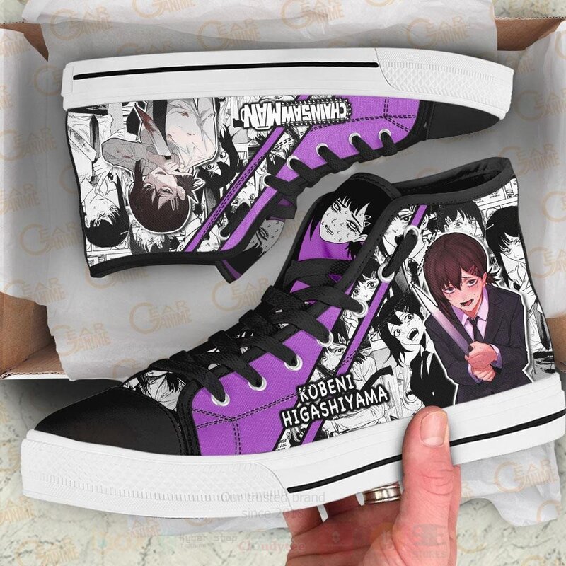 Kobeni Higashiyama Custom Manga Anime Chainsaw Man High Top Shoes 1