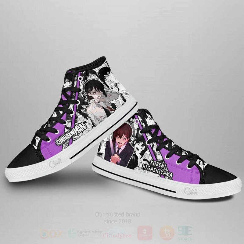 Kobeni Higashiyama Custom Manga Anime Chainsaw Man High Top Shoes 1 2 3