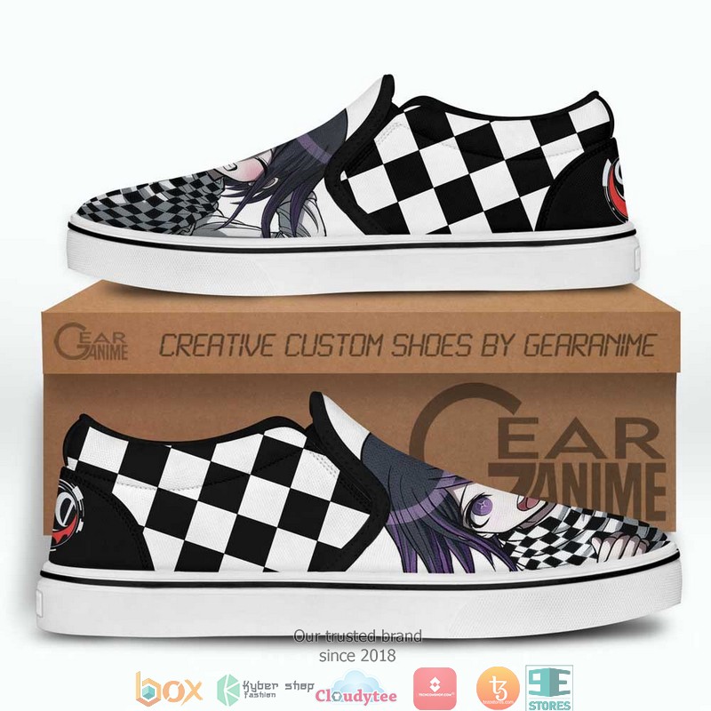 Kokichi Oma Anime Danganronpa Slip On Sneakers Shoes 4 Kokichi Oma Anime Danganronpa Slip On Sneakers Shoes 1 2 3