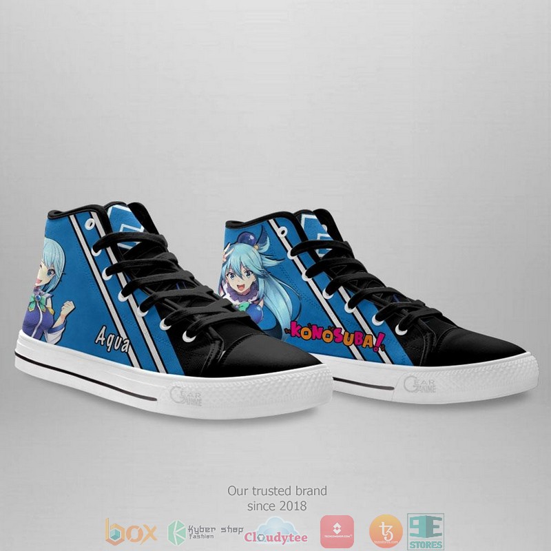 KonoSuba Aqua High Top Canvas Shoes 4 KonoSuba Aqua High Top Canvas Shoes 1 2 3