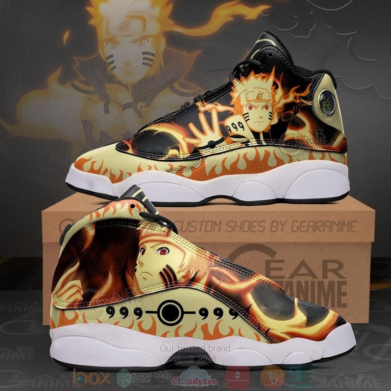 Kurama Mode Naruto Anime Air Jordan 13 Sneaker Shoes 1 Kurama Mode Naruto Anime Air Jordan 13 Shoes
