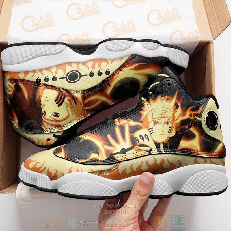 Kurama Mode Naruto Anime Air Jordan 13 Sneaker Shoes 4 Kurama Mode Naruto Anime Air Jordan 13 Shoes 1 2 3