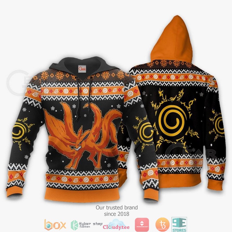 Kurama Nine Tails Anime 3d shirt, hoodie 3 Kurama Nine Tails Anime 3d shirt hoodie 1 2