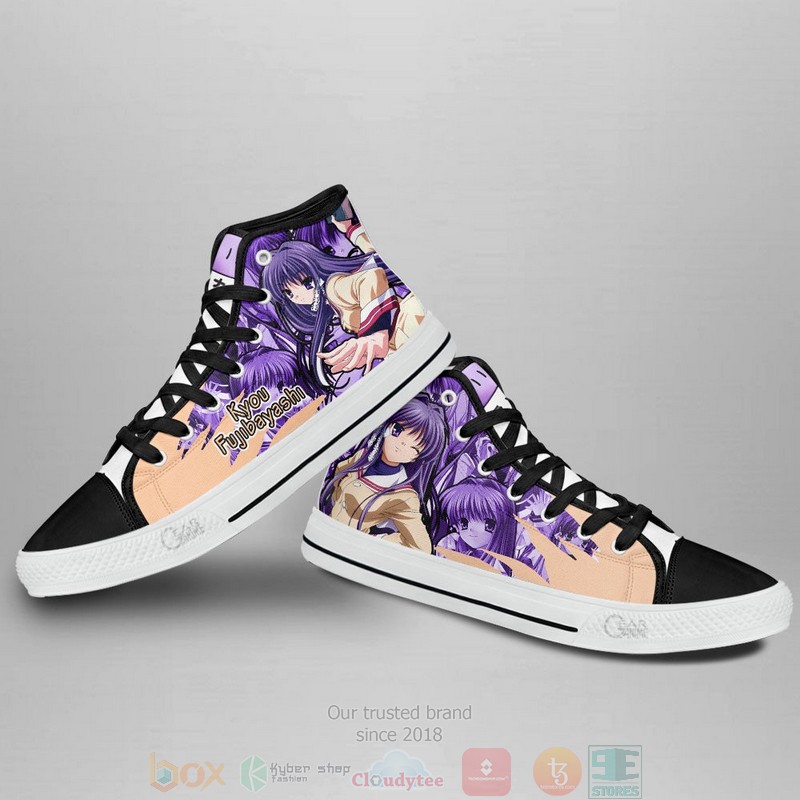 Kyou Fujibayashi Clannad Anime Canvas High Top Sneaker Shoes 4 Kyou Fujibayashi Clannad Anime Canvas High Top Shoes 1 2 3