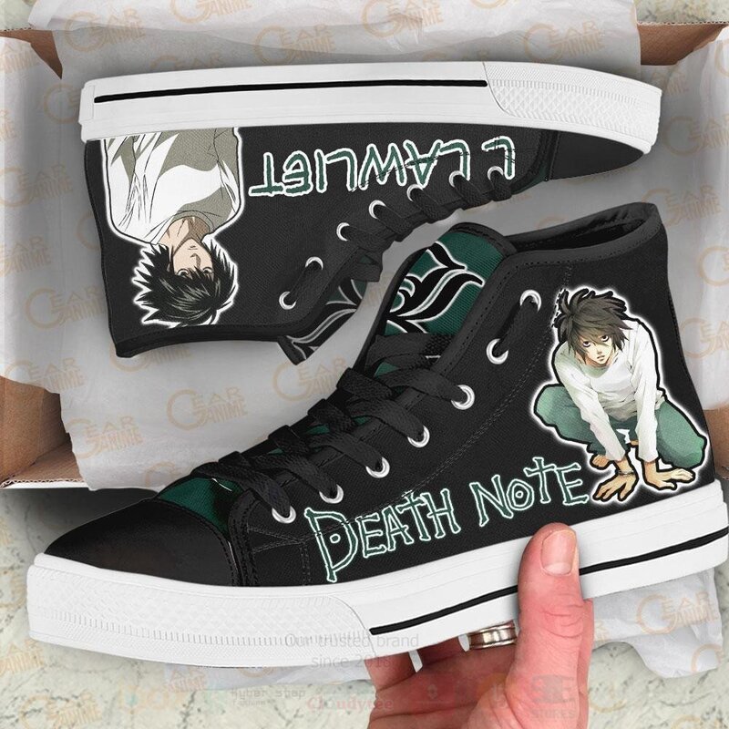 L Lawliet Custom Death Note Anime High Top Shoes 1