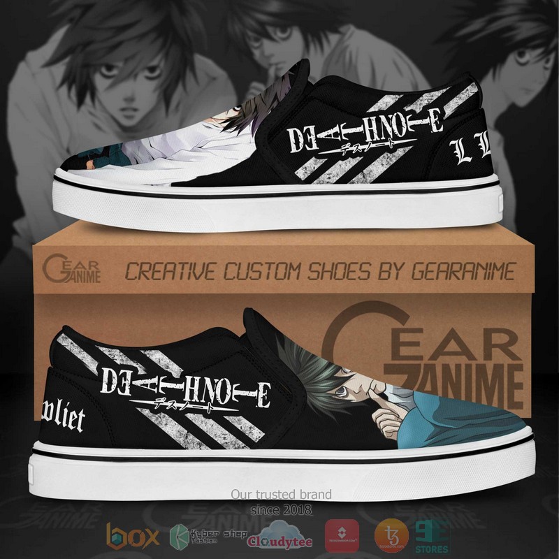 L Lawliet Death Note Anime Slip On Shoes 1