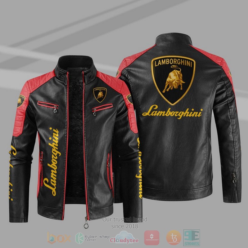 Lamboghini Company Block Leather Jacket 4 Lamboghini Block Leather Jacket 1 2 3
