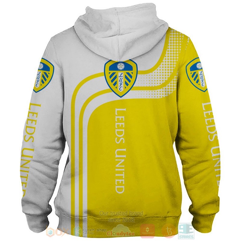 Leeds United yellow white shirt, hoodie 14 Leeds United yellow white 3D shirt hoodie 1 2 3 4 5 6 7 8 9 10 11 12 13