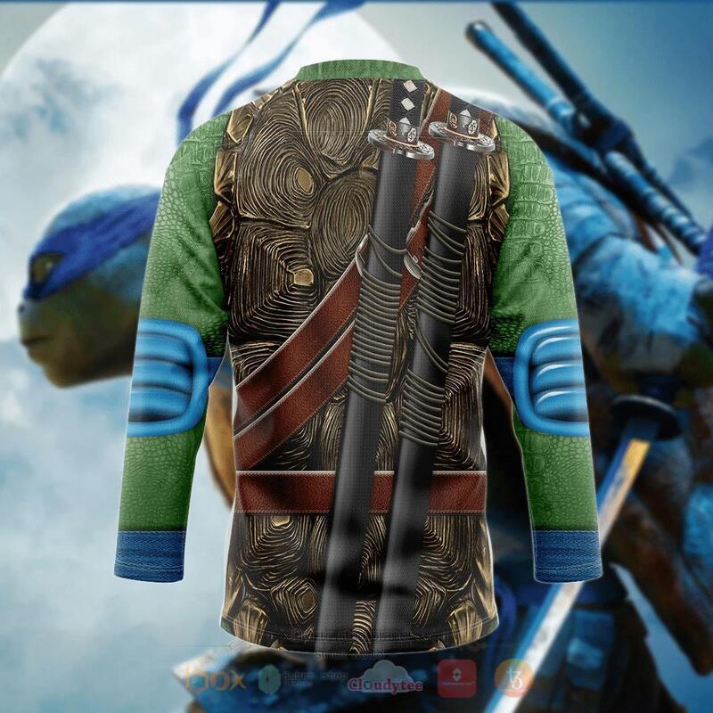 Leonardo TMNT Cosplay Custom Hockey Jersey 4 Leonardo TMNT Cosplay Custom Hockey Jersey 1 2 3