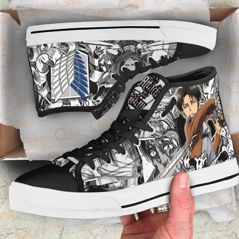 Levi Ackerman Custom Anime Attack On Titan High Top Shoes 1