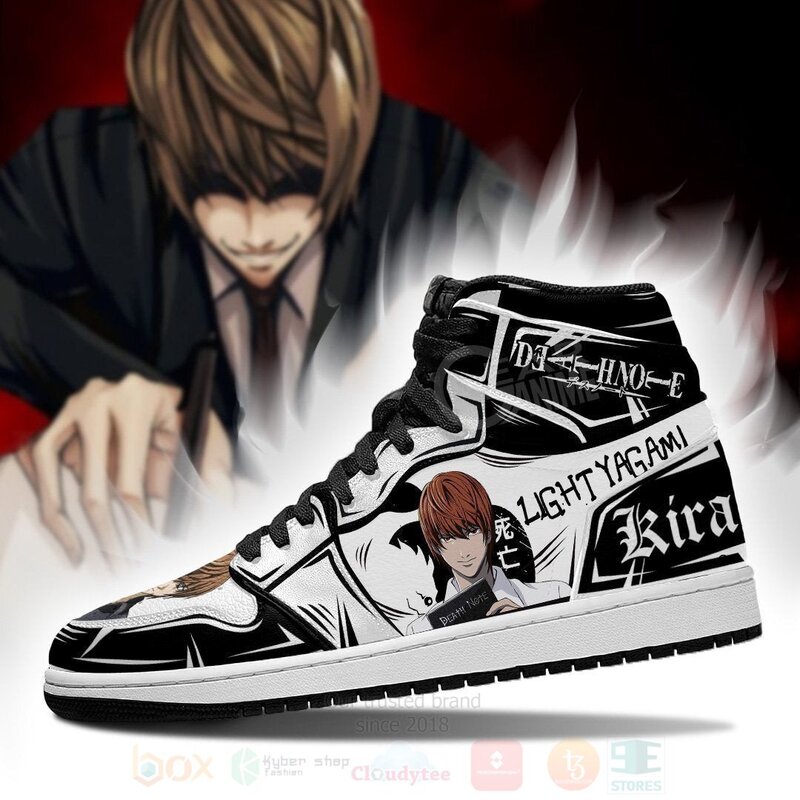 Light Yagami Custom Death Note Anime Air Jordan High Top Shoes 1 2