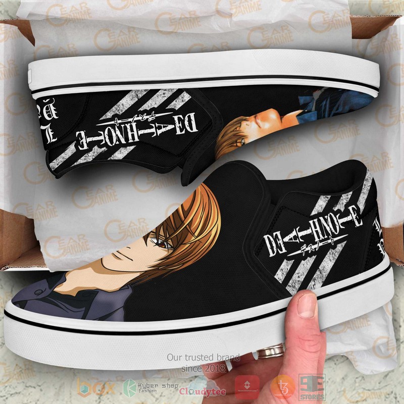 Light Yagami Death Note Anime Slip-On Sneaker Shoes 3 Light Yagami Death Note Anime Slip On Shoes 1 2