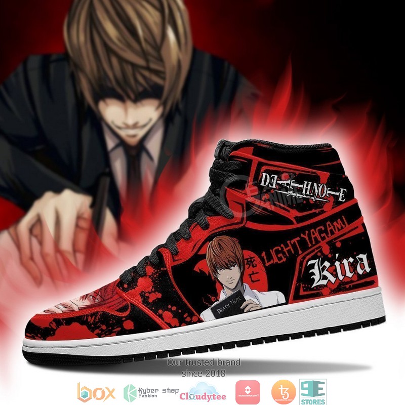 Light Yagami Red Death Note Anime Air Jordan High top shoes 3 Light Yagami Red Death Note Anime Air Jordan High top shoes 1 2