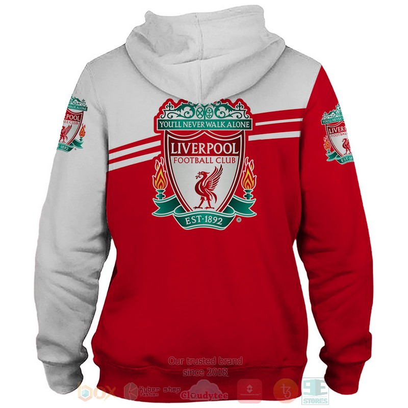 Liverpool Football Club red white shirt, hoodie 2 Liverpool Football Club red white 3D shirt hoodie 1