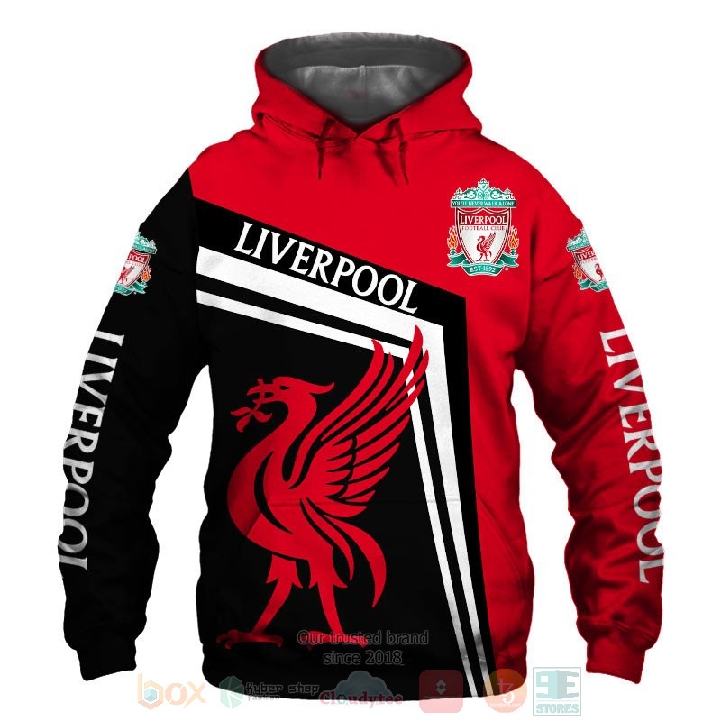 Liverpool red black shirt, hoodie 1 Liverpool red black 3D shirt hoodie