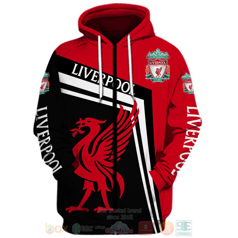 Liverpool red black shirt, hoodie 3 Liverpool red black 3D shirt hoodie 1 2