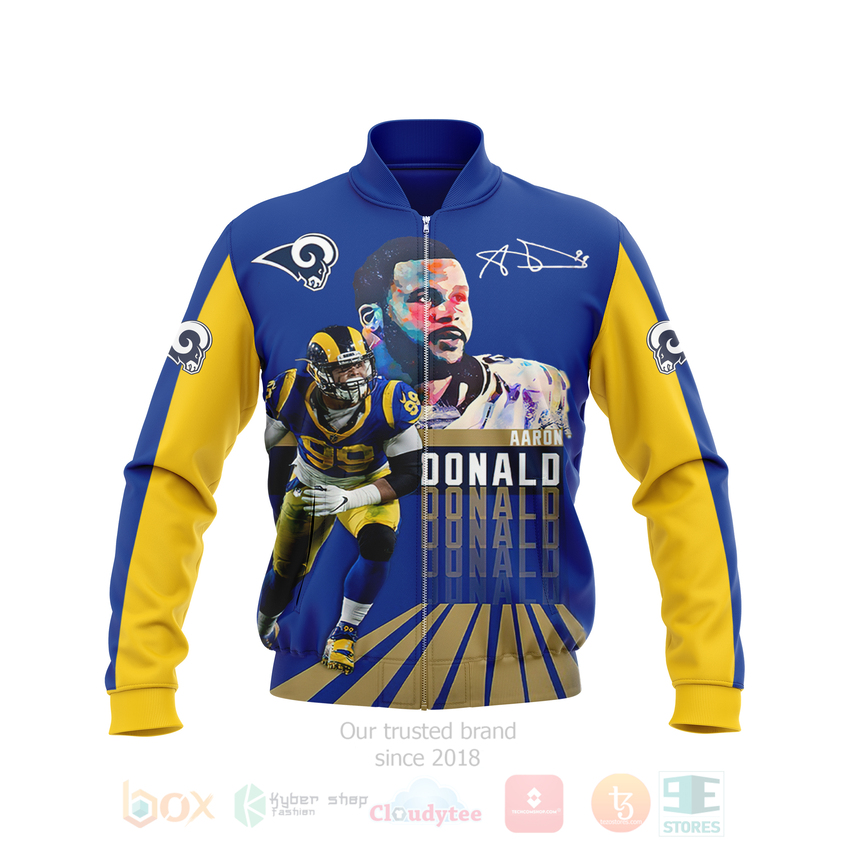 BEST Los Angeles Rams Aaron Donald 3D Bomber Jacket 8 Los Angeles Rams Aaron Donald Bomber Jacket
