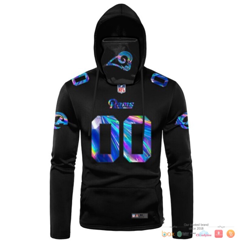 Los Angeles Rams black hologram 3d hoodie mask 1