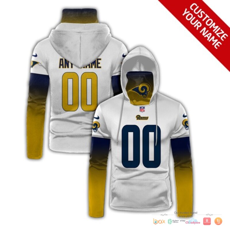 Los Angeles Rams blue and white 3d hoodie mask
