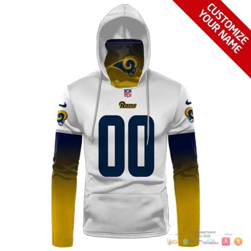 Los Angeles Rams blue and white 3d hoodie mask 1